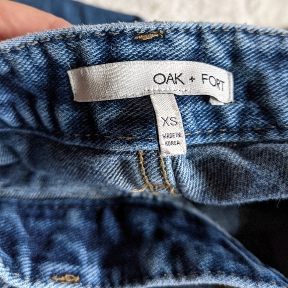 Oak + FORT straight leg 100% Cotton jeans denim high rise women's xs 25 - Picture 3 of 8